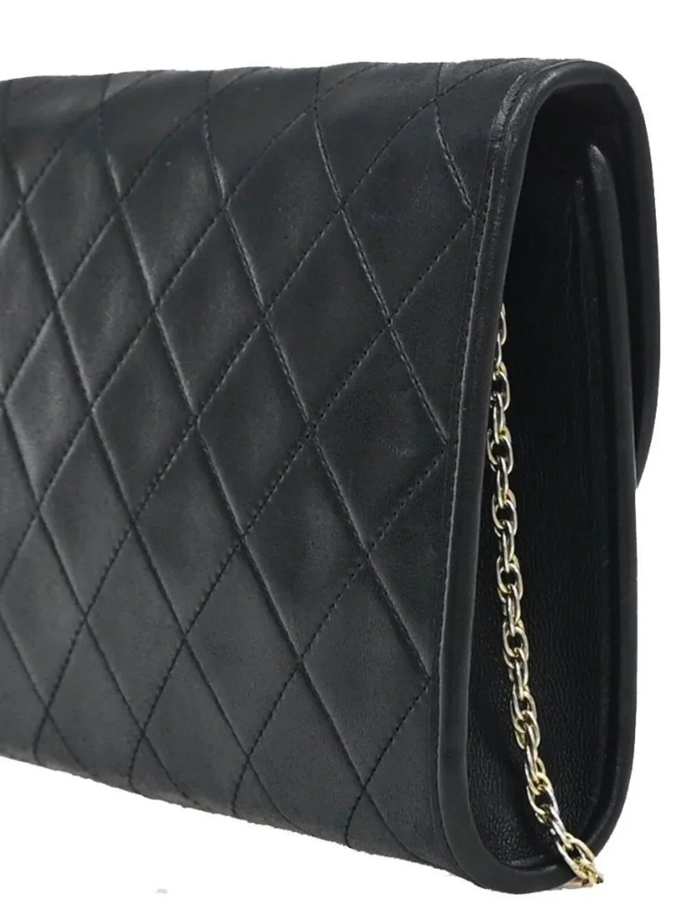 CHANEL CC Logo Mini Matelasse Chain Shoulder Bag Leather Black GHW 667RF904 - Picture 4 of 13